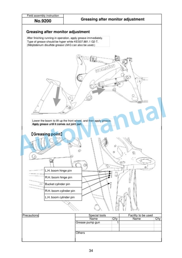 Komatsu WA500-8E0 Wheel Loader Field Assembly Manual GEN00188-00 5 Komatsu WA500-8E0 Wheel Loader Field Assembly Manual GEN00188-00 - Image 5