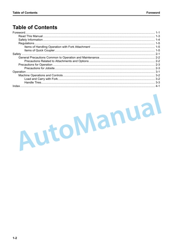 Alternative view of Komatsu WA500-8E0 Wheel Loader Operation and Maintenance Manual PEN01989-00
