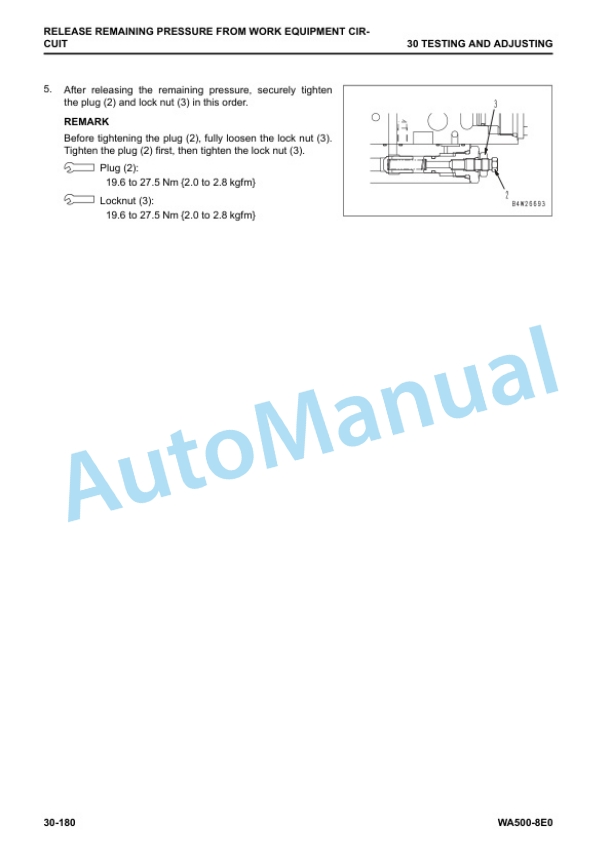 Alternative view of Komatsu WA500-8E0 Wheel Loader Shop Manual SEN06755-02