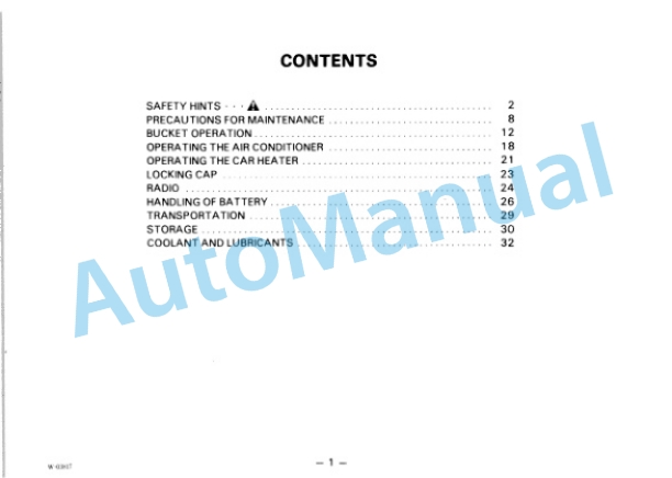 Komatsu WA600-1 Wheel Loader Operation and Maintenance Manual SEAM04260102 5 Komatsu WA600-1 Wheel Loader Operation and Maintenance Manual SEAM04260102 - Image 5
