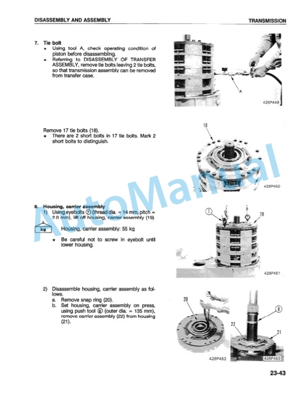 Alternative view of Komatsu WA600-1LC Wheel Loader Shop Manual CEBMW26030