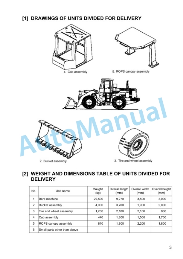 Alternative view of Komatsu WA600-3 Wheel Loader Field Assembly Manual SEAW006000