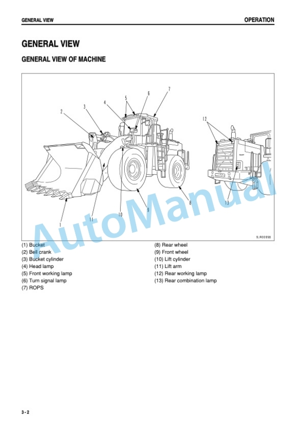 Alternative view of Komatsu WA600-3 Wheel Loader Operation and Maintenance Manual SEAM044300P