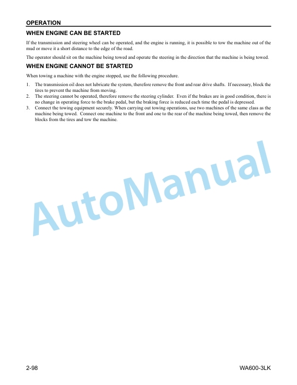 Komatsu WA600-3LK Wheel Loader Operation and Maintenance Manual CEAM008202 4 Komatsu WA600-3LK Wheel Loader Operation and Maintenance Manual CEAM008202 - Image 4