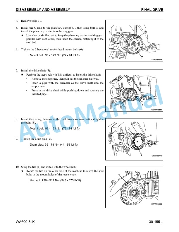 Komatsu WA600-3LK Wheel Loader Shop Manual CEBM005502 5 Komatsu WA600-3LK Wheel Loader Shop Manual CEBM005502 - Image 5