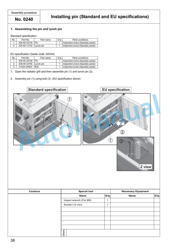 Komatsu WA600-6 Wheel Loader Field Assembly Manual GEN00036-06 3 Komatsu WA600-6 Wheel Loader Field Assembly Manual GEN00036-06 - Image 3
