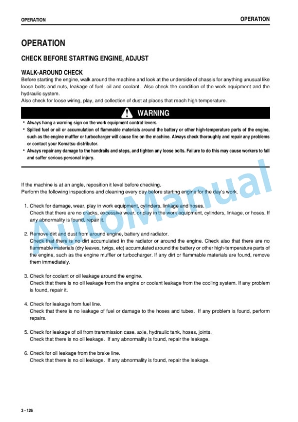 Komatsu WA600-6 Wheel Loader Operation and Maintenance Manual PEN01456-05-3