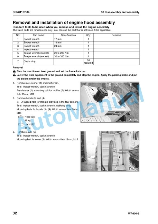 Komatsu WA600-6 Wheel Loader Shop Manual SEN00235-23 5 Komatsu WA600-6 Wheel Loader Shop Manual SEN00235-23 - Image 5