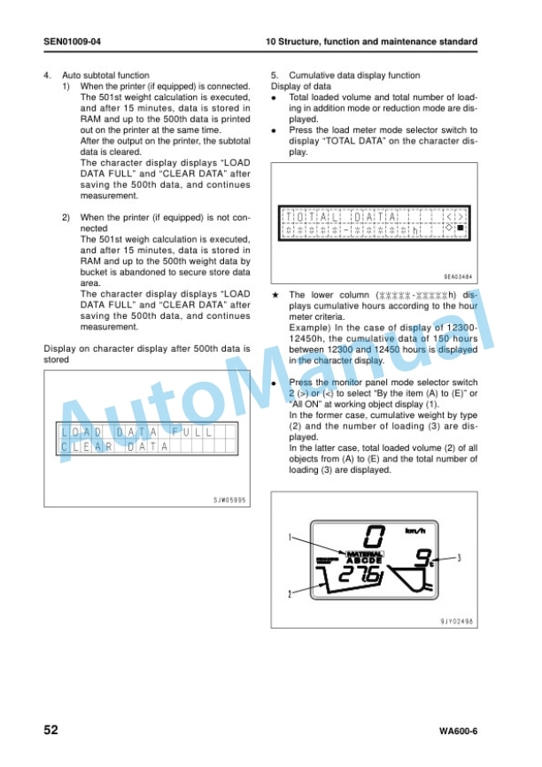 Alternative view of Komatsu WA600-6 Wheel Loader Shop Manual SEN00235-26