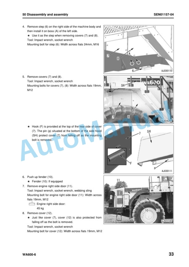 Komatsu WA600-6 Wheel Loader Shop Manual SEN00235-26 5 Komatsu WA600-6 Wheel Loader Shop Manual SEN00235-26 - Image 5