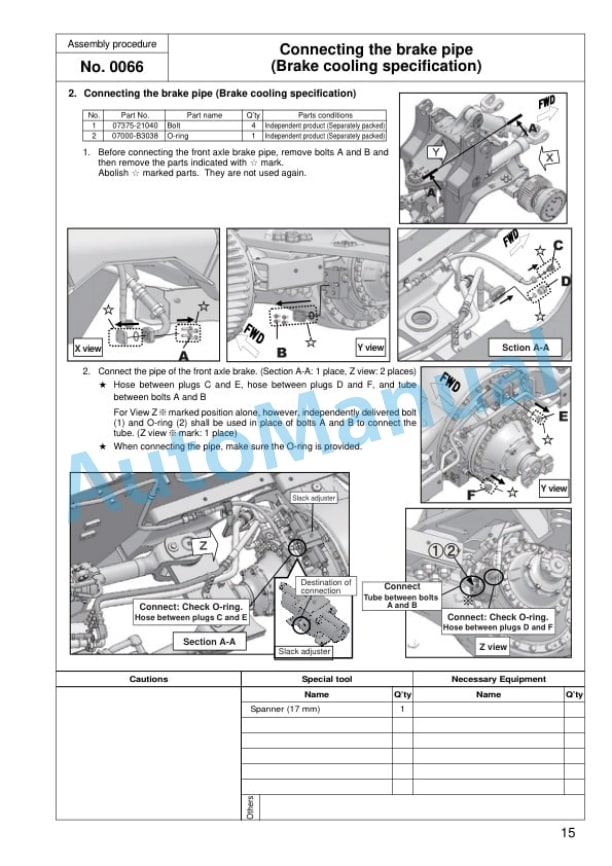 Alternative view of Komatsu WA600-6R Wheel Loader Field Assembly Instruction GEN00073-03
