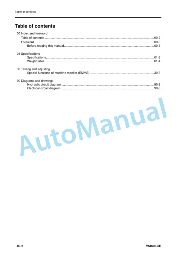 Alternative view of Komatsu WA600-6R Wheel Loader Shop Manual SEN06717-00