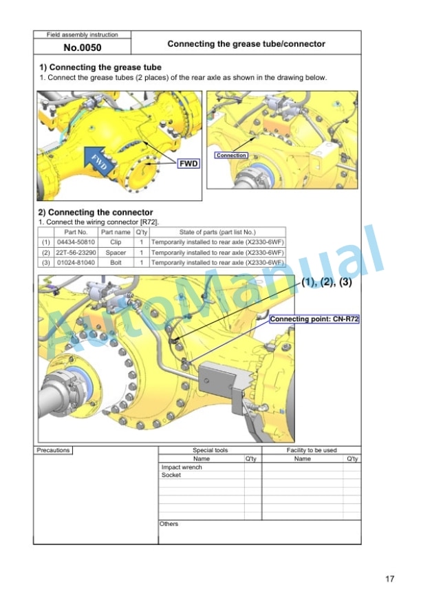 Alternative view of Komatsu WA600-8E0 Wheel Loader Field Assembly Manual GEN00201-03