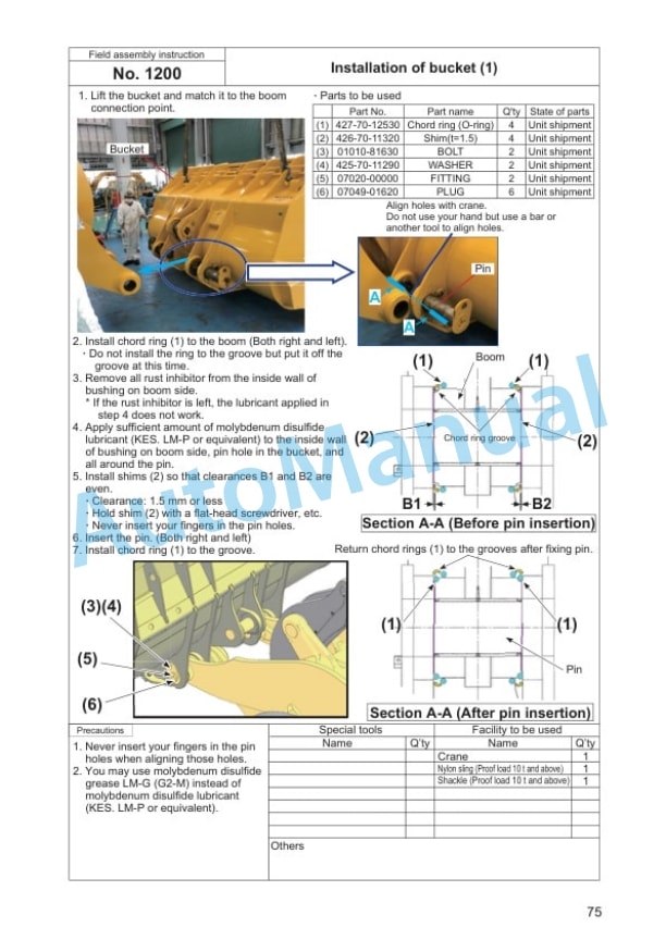 Komatsu WA600-8E0 Wheel Loader Field Assembly Manual GEN00201-03 5 Komatsu WA600-8E0 Wheel Loader Field Assembly Manual GEN00201-03 - Image 5