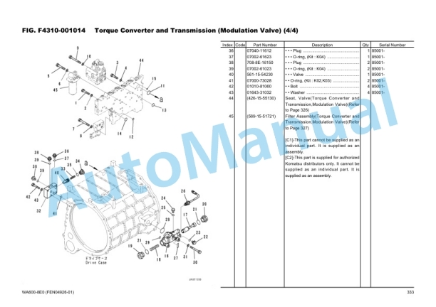 Komatsu WA600-8E0 Wheel Loader Parts Manual FEN04926-01_Volume1 3 Komatsu WA600-8E0 Wheel Loader Parts Manual FEN04926-01_Volume1-3