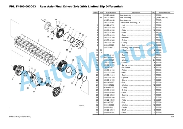 Komatsu WA600-8E0 Wheel Loader Parts Manual FEN04926-01_Volume1 4 Komatsu WA600-8E0 Wheel Loader Parts Manual FEN04926-01_Volume1-4