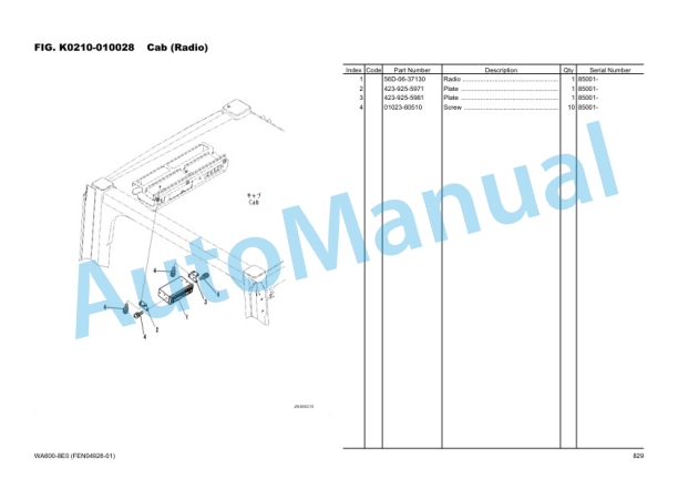 Komatsu WA600-8E0 Wheel Loader Parts Manual FEN04926-01_Volume2 2 Komatsu WA600-8E0 Wheel Loader Parts Manual FEN04926-01_Volume2-2