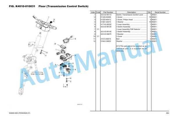 Komatsu WA600-8E0 Wheel Loader Parts Manual FEN04926-01_Volume2 3 Komatsu WA600-8E0 Wheel Loader Parts Manual FEN04926-01_Volume2-3