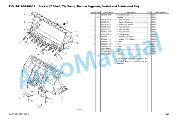 Komatsu WA600-8E0 Wheel Loader Parts Manual FEN04926-01_Volume2 5 Komatsu WA600-8E0 Wheel Loader Parts Manual FEN04926-01_Volume2-5