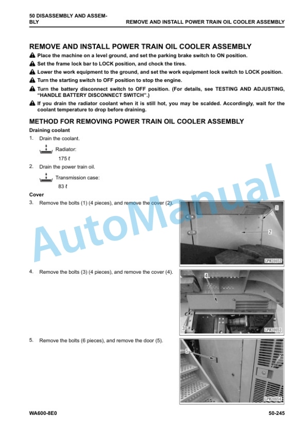 Komatsu WA600-8E0 Wheel Loader Shop Manual SEN06766-09 5 Komatsu WA600-8E0 Wheel Loader Shop Manual SEN06766-09 - Image 5