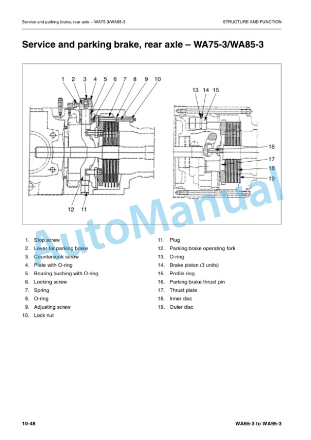 Alternative view of Komatsu WA65-3, WA65-3 Parallel Lift, WA75-3, WA85-3, WA90-3, WA95-3 Wheel Loader Shop Manual VEBM950201