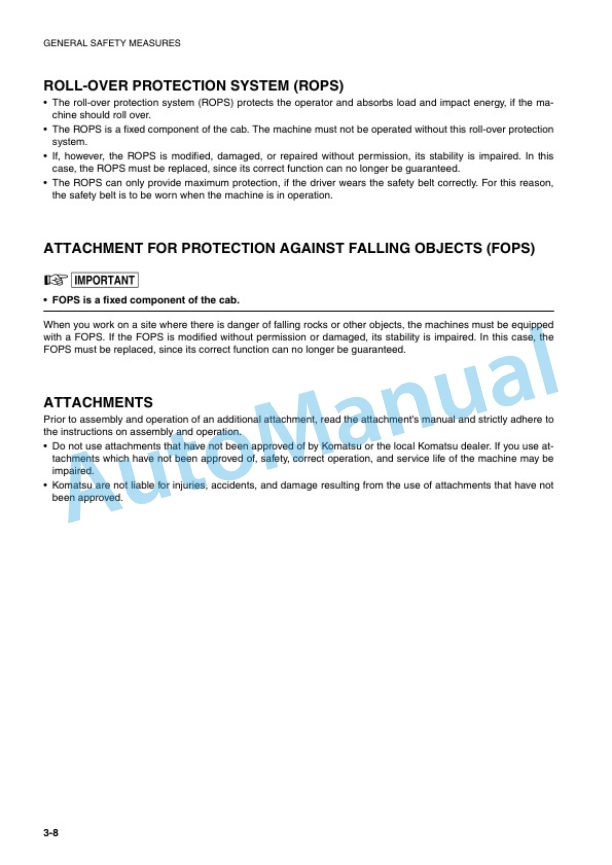 Alternative view of Komatsu WA65-3 Wheel Loader Operation and Maintenance Manual VEAM940400