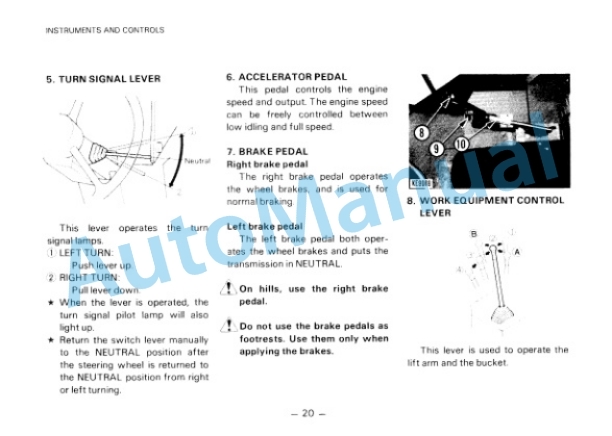 Alternative view of Komatsu WA70-1 Wheel Loader Operation and Maintenance Manual SEAM04150101