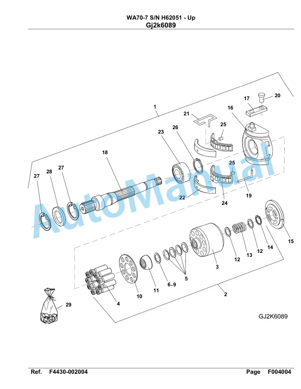 Komatsu WA70-7 Parts Manual H62051-UP-3