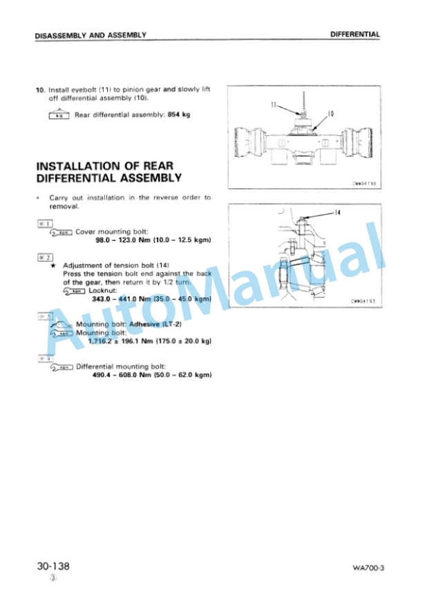 Komatsu WA700-3 Avance Wheel Loader Shop Manual SEBM013314 5 Komatsu WA700-3 Avance Wheel Loader Shop Manual SEBM013314-5