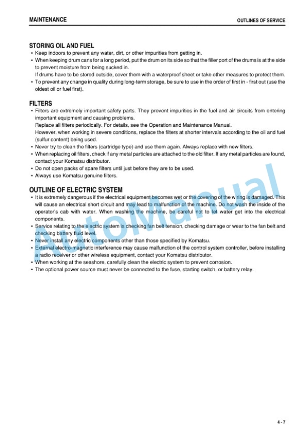 Komatsu WA700-3 Galeo Wheel Loader Operation and Maintenance Manual PEN00001-03 4 Komatsu WA700-3 Galeo Wheel Loader Operation and Maintenance Manual PEN00001-03 - Image 4