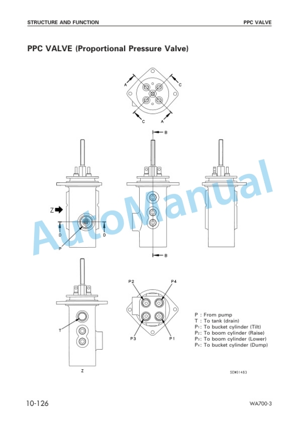 Alternative view of Komatsu WA700-3 KA Spec Wheel Loader Shop Manual SEBM032803