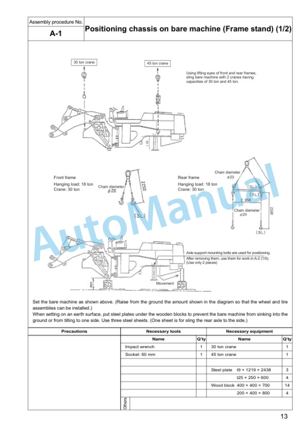 Alternative view of Komatsu WA700-3 Wheel Loader Field Assembly Manual GEN00038-03