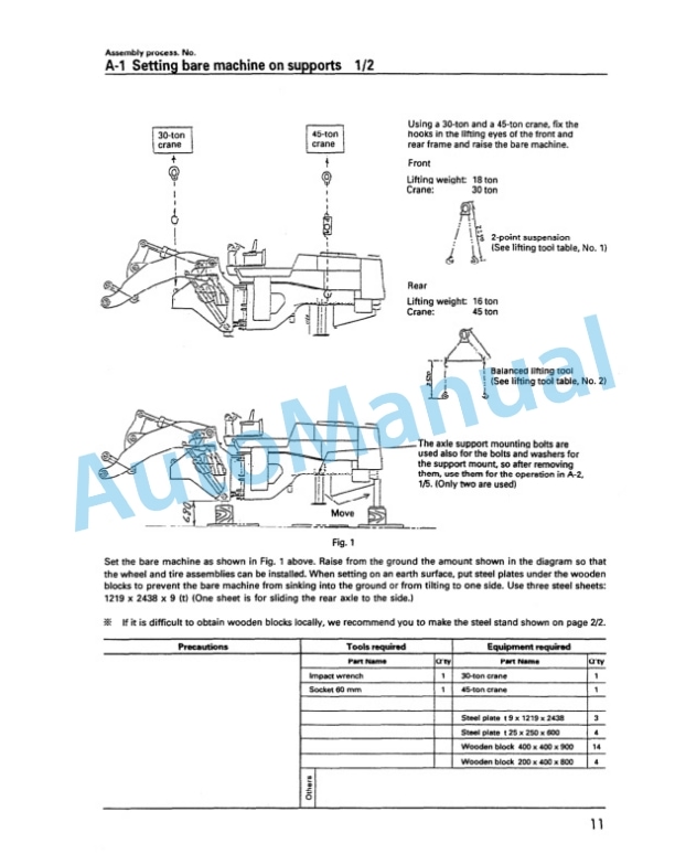 Alternative view of Komatsu WA700-3 Wheel Loader Field Assembly Manual SEAW001500