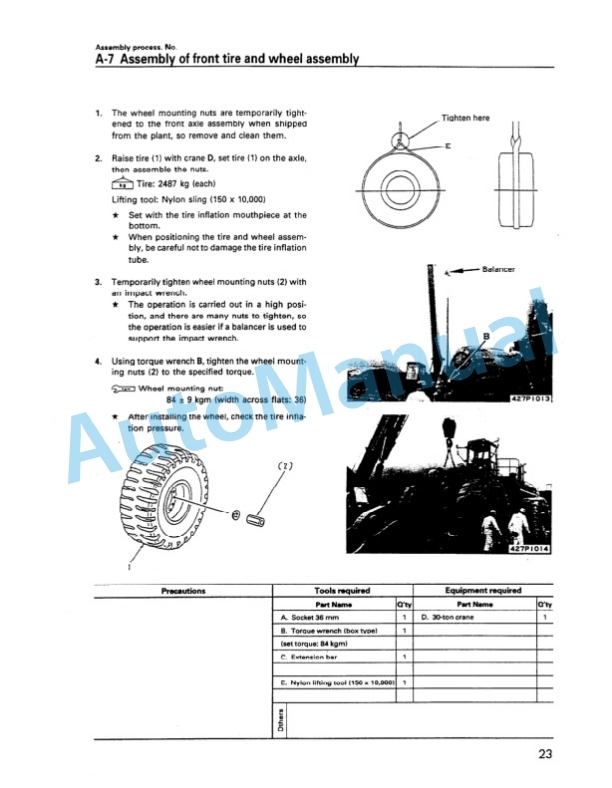 Komatsu WA700-3 Wheel Loader Field Assembly Manual SEAW001500 3 Komatsu WA700-3 Wheel Loader Field Assembly Manual SEAW001500 - Image 3