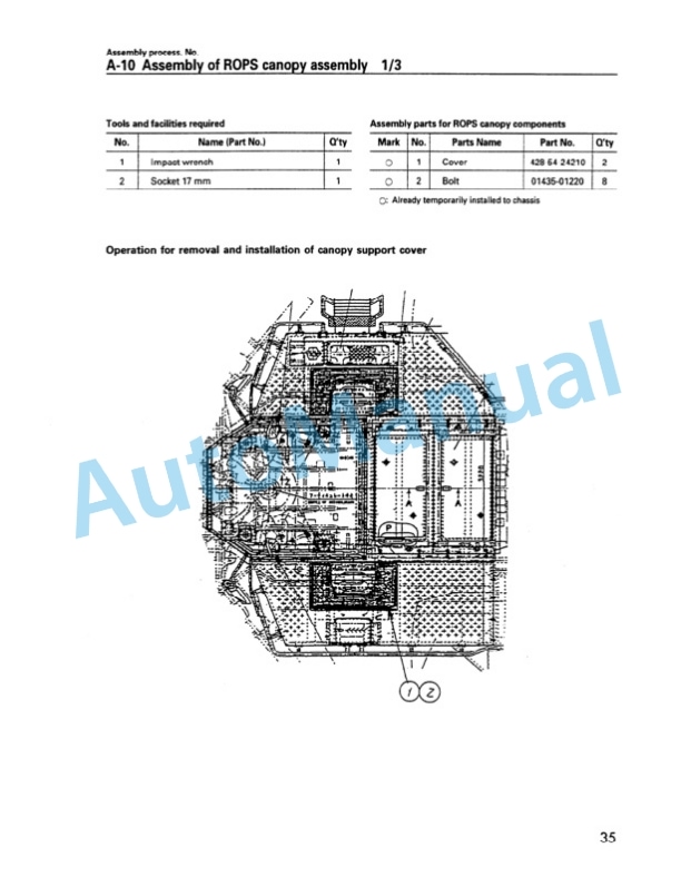 Komatsu WA700-3 Wheel Loader Field Assembly Manual SEAW001500 4 Komatsu WA700-3 Wheel Loader Field Assembly Manual SEAW001500 - Image 4