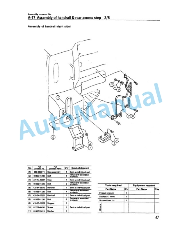 Komatsu WA700-3 Wheel Loader Field Assembly Manual SEAW001500 5 Komatsu WA700-3 Wheel Loader Field Assembly Manual SEAW001500 - Image 5