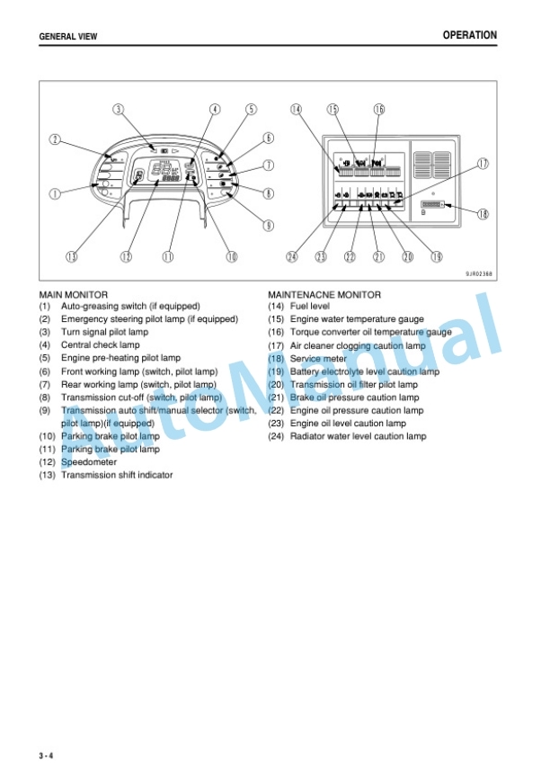 Alternative view of Komatsu WA700-3 Wheel Loader Operation and Maintenance Manual TEN00297-03