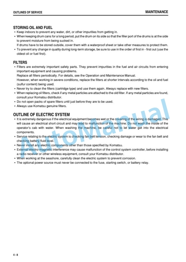 Komatsu WA700-3 Wheel Loader Operation and Maintenance Manual TEN00297-03 4 Komatsu WA700-3 Wheel Loader Operation and Maintenance Manual TEN00297-03 - Image 4