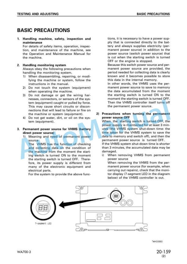 Komatsu WA700-3 Wheel Loader Shop Manual SEBM032802 3 Komatsu WA700-3 Wheel Loader Shop Manual SEBM032802 - Image 3