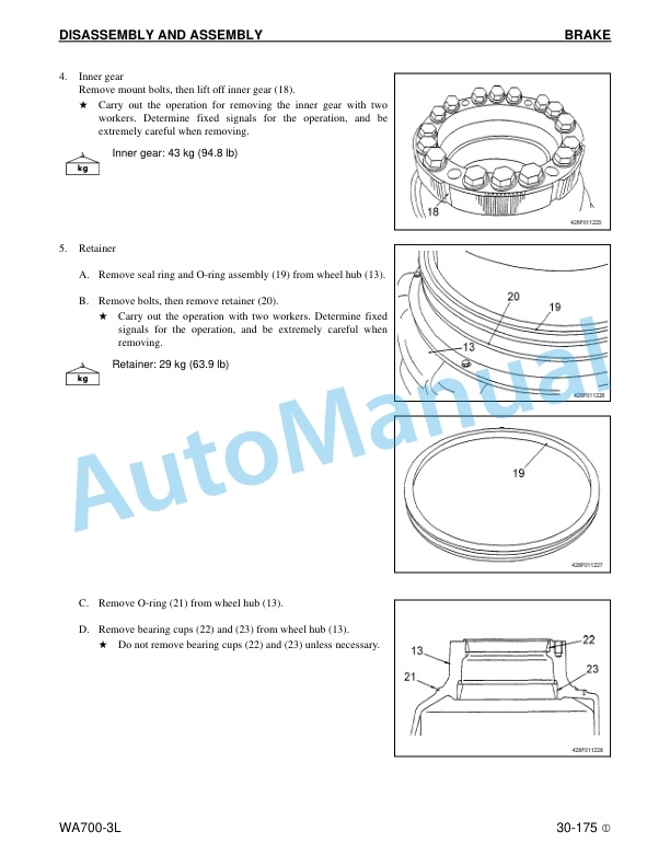 Komatsu WA700-3L Wheel Loader Shop Manual CEBM004402 5 Komatsu WA700-3L Wheel Loader Shop Manual CEBM004402 - Image 5