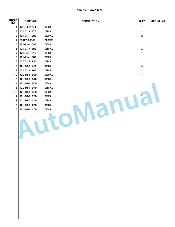 Komatsu WA80-5 Parts Manual WA80-5A 5 Komatsu WA80-5 Parts Manual WA80-5A-5