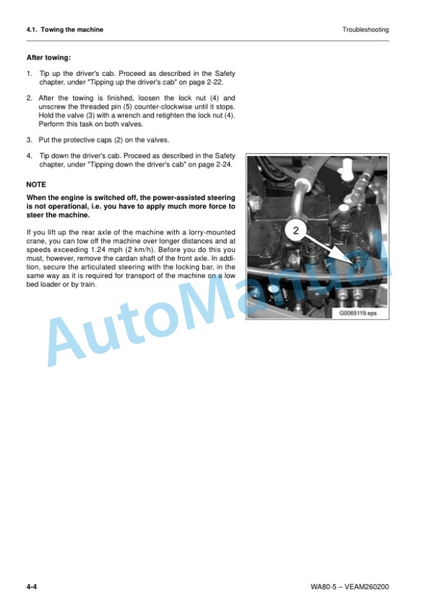 Komatsu WA80-5 Wheel Loader Operation and Maintenance Manual VEAM260200 4 Komatsu WA80-5 Wheel Loader Operation and Maintenance Manual VEAM260200 - Image 4