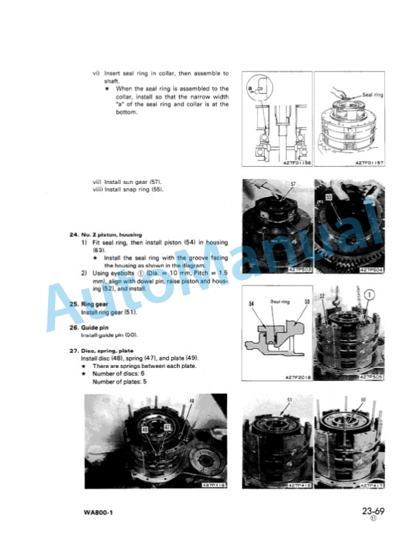 Alternative view of Komatsu WA800-1, WA800-2 Wheel Loader Shop Manual SEBM04280113