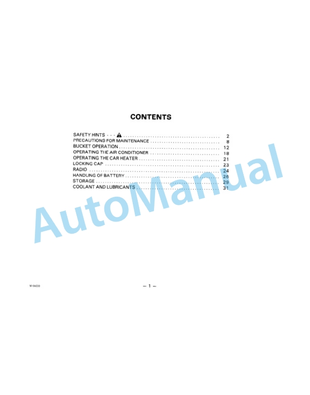 Komatsu WA800-1 Wheel Loader Operation and Maintenance Manual SEAM04280102 5 Komatsu WA800-1 Wheel Loader Operation and Maintenance Manual SEAM04280102 - Image 5