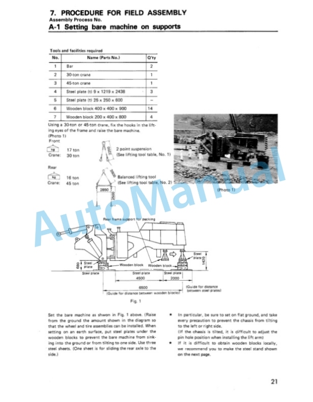 Alternative view of Komatsu WA800-2 Wheel Loader Field Assembly Manual SEAW04280202