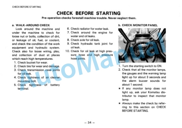 Alternative view of Komatsu WA800-2 Wheel Loader Operation and Maintenance Manual SEAM04280203