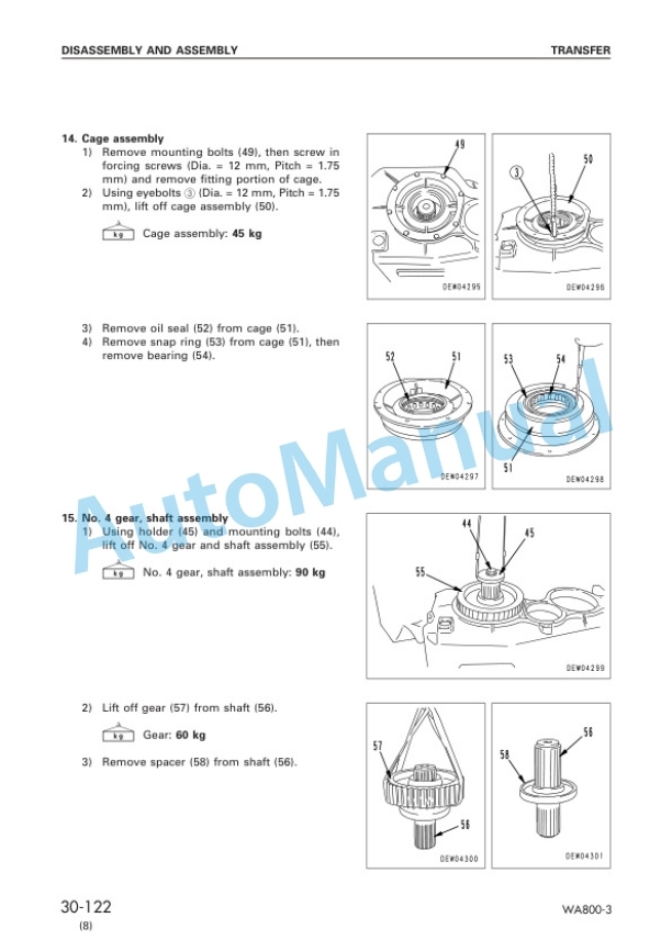 Komatsu WA800-3 Avance Wheel Loader Shop Manual SEBM013415 5 Komatsu WA800-3 Avance Wheel Loader Shop Manual SEBM013415 - Image 5