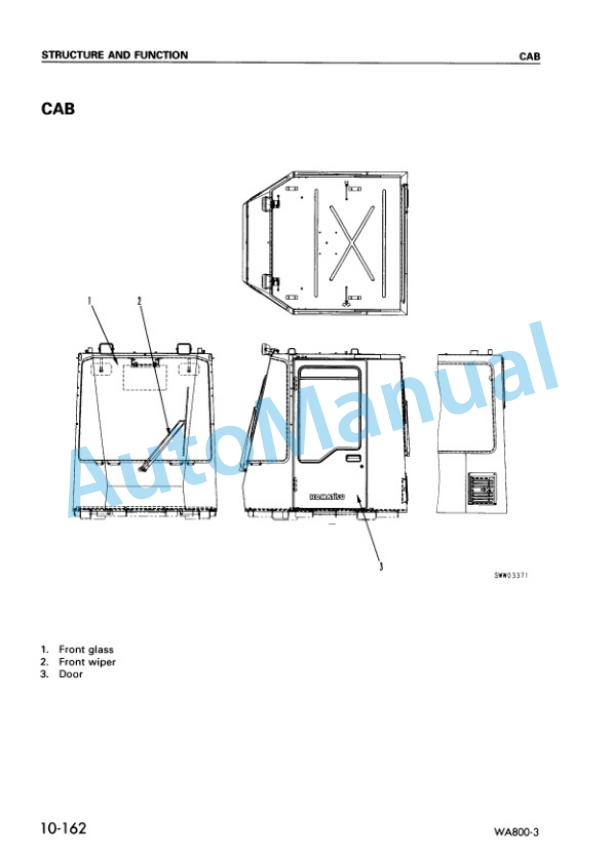 Alternative view of Komatsu WA800-3 Avance Wheel Loader Shop Manual SEBM013416