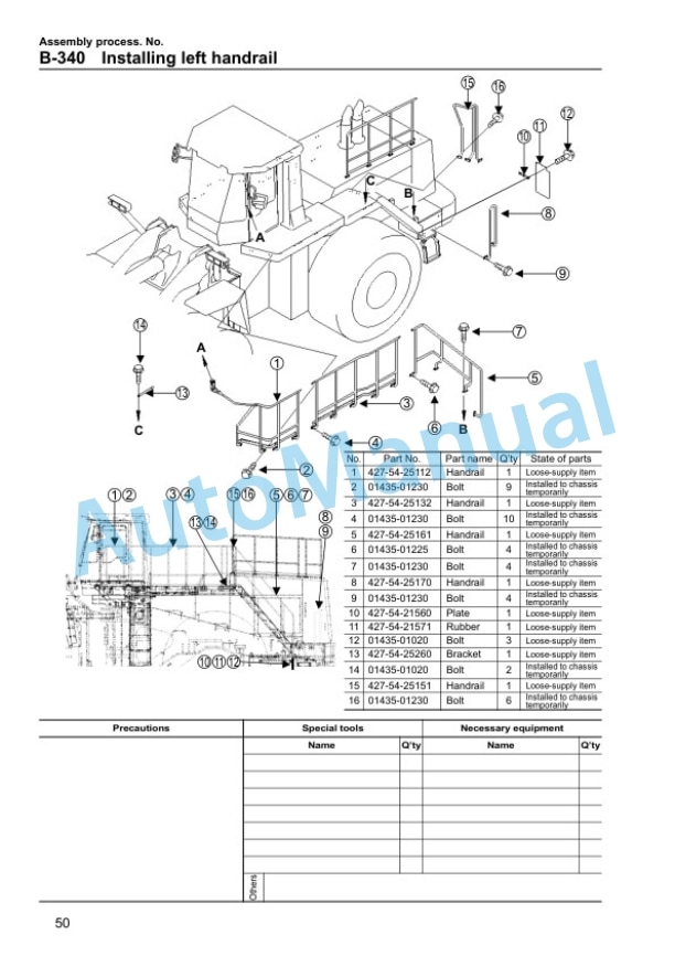 Komatsu WA800-3 Wheel Loader Field Assembly Instruction GEN00018-02 4 Komatsu WA800-3 Wheel Loader Field Assembly Instruction GEN00018-02 - Image 4