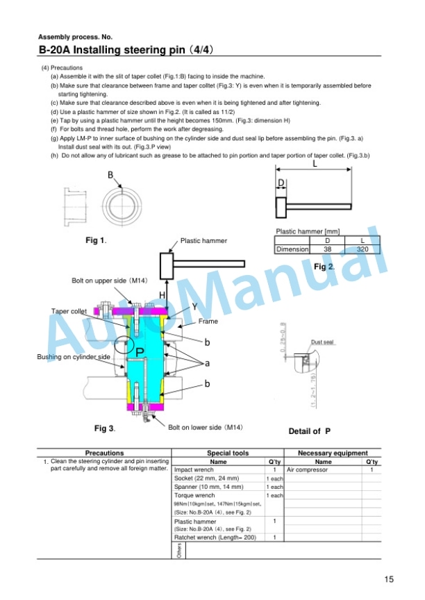 Alternative view of Komatsu WA800-3 Wheel Loader Field Assembly Manual GEN00018-03